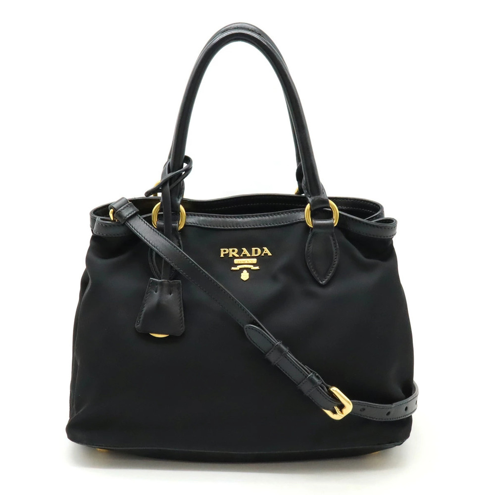 Prada Handbag Shoulder Leather NERO Black